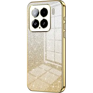 Phonesta Crystal Sparkle Silicone Back Cover hoesje voor Xiaomi 15 - Goud