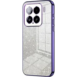 Phonesta Crystal Sparkle Silicone Back Cover hoesje voor Xiaomi 15 - Paars