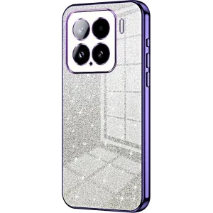 Phonesta Crystal Sparkle Silicone Back Cover hoesje voor Xiaomi 15 - Paars