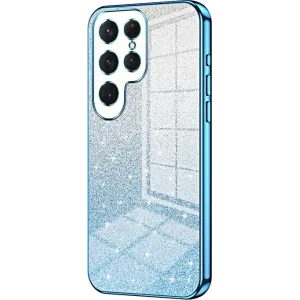 Phonesta Crystal Sparkle Silicone Back Cover hoesje voor Samsung Galaxy S25 Ultra - Blauw