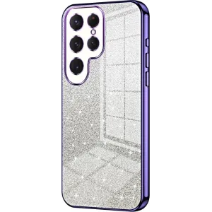 Phonesta Crystal Sparkle Silicone Back Cover hoesje voor Samsung Galaxy S25 Ultra - Paars