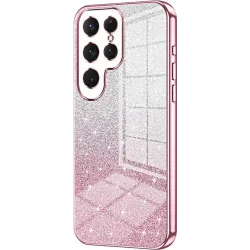 Phonesta Crystal Sparkle Silicone Back Cover hoesje voor Samsung Galaxy S25 Ultra - Roze