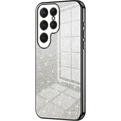 Phonesta Crystal Sparkle Silicone Back Cover hoesje voor Samsung Galaxy S25 Ultra - Zwart