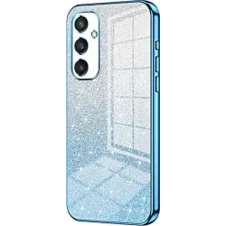 Phonesta Crystal Sparkle Silicone Back Cover hoesje voor Samsung Galaxy S25 - Blauw