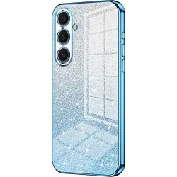 Phonesta Crystal Sparkle Silicone Back Cover hoesje voor Samsung Galaxy S25 Plus - Blauw