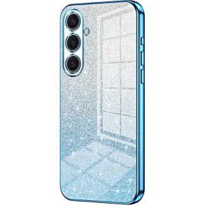 Phonesta Crystal Sparkle Silicone Back Cover hoesje voor Samsung Galaxy S25 Plus - Blauw