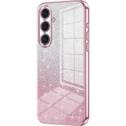 Phonesta Crystal Sparkle Silicone Back Cover hoesje voor Samsung Galaxy S25 Plus - Roze