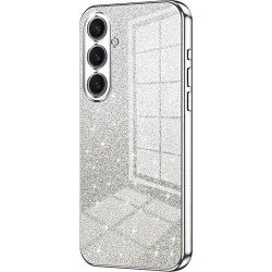 Phonesta Crystal Sparkle Silicone Back Cover hoesje voor Samsung Galaxy S25 Plus - Zilver