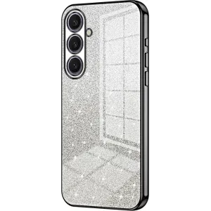 Phonesta Crystal Sparkle Silicone Back Cover hoesje voor Samsung Galaxy S25 Plus - Zwart