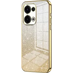 Phonesta Crystal Sparkle Silicone Back Cover hoesje voor Oppo Reno13 - Goud
