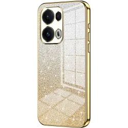 Phonesta Crystal Sparkle Silicone Back Cover hoesje voor Oppo Reno13 Pro - Goud