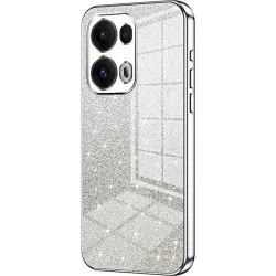 Phonesta Crystal Sparkle Silicone Back Cover hoesje voor Oppo Reno13 Pro - Zilver
