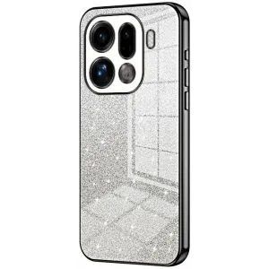 Phonesta Crystal Sparkle Silicone Back Cover hoesje voor Oppo Find X9 Pro - Zwart