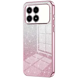 Phonesta Crystal Sparkle Silicone Back Cover hoesje voor Xiaomi Poco F8 Pro - Roze