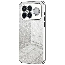 Phonesta Crystal Sparkle Silicone Back Cover hoesje voor Xiaomi Poco F8 Ultra - Zilver