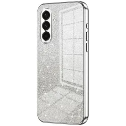 Phonesta Crystal Sparkle Silicone Back Cover hoesje voor Samsung Galaxy A37 - Zilver