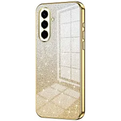 Phonesta Crystal Sparkle Silicone Back Cover hoesje voor Samsung Galaxy A57 - Goud