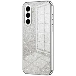 Phonesta Crystal Sparkle Silicone Back Cover hoesje voor Samsung Galaxy A57 - Zilver