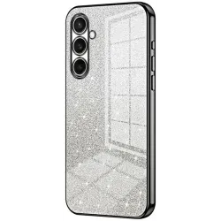 Phonesta Crystal Sparkle Silicone Back Cover hoesje voor Samsung Galaxy S25 FE - Zwart