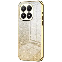 Phonesta Crystal Sparkle Silicone Back Cover hoesje voor Xiaomi 15T - Goud
