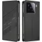 Phonesta Embossed Lines Book Wallet Case hoesje voor Xiaomi 15 - Zwart