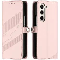 Phonesta Embossed Lines Book Wallet Case hoesje voor Samsung Galaxy Z Fold 6 - Roze