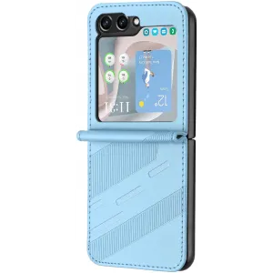 Phonesta Embossed Lines Back Cover hoesje voor Samsung Galaxy Z Flip 7 FE / Z Flip 6 - Lichtblauw