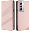 Phonesta Embossed Lines Book Wallet Case hoesje voor Oppo Reno12 - Roze