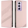 Phonesta Embossed Lines Book Wallet Case hoesje voor Oppo Reno12 Pro - Roze