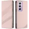 Phonesta Embossed Lines Book Wallet Case hoesje voor Oppo Reno12 Pro - Roze