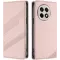 Phonesta Embossed Lines Book Wallet Case hoesje voor OnePlus 13R - Roze
