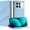 Phonesta Embossed Lines Book Wallet Case hoesje voor Xiaomi 14T - Lichtblauw 2