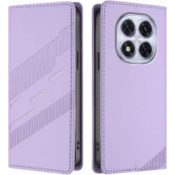 Phonesta Embossed Lines Book Wallet Case hoesje voor Xiaomi Redmi Note 14 Pro 4G - Paars