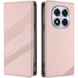 Phonesta Embossed Lines Book Wallet Case hoesje voor Xiaomi Redmi Note 14 Pro 4G - Roze