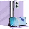 Phonesta Embossed Lines Book Wallet Case hoesje voor Motorola Edge 50 Fusion - Paars 2