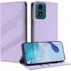 Phonesta Embossed Lines Book Wallet Case hoesje voor Motorola Moto G04 / G04s / G24 / G24 Power / E14 - Paars 2
