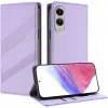 Phonesta Embossed Lines Book Wallet Case hoesje voor Samsung Galaxy S25 Edge - Paars 2