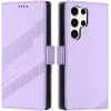 Phonesta Embossed Lines Book Wallet Case hoesje voor Samsung Galaxy S25 Ultra - Paars