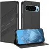 Phonesta Embossed Lines Book Wallet Case hoesje voor Google Pixel 9 / 9 Pro - Zwart 2