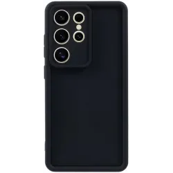Phonesta Grooved Silicone Back Cover hoesje voor Samsung Galaxy S25 Ultra - Zwart