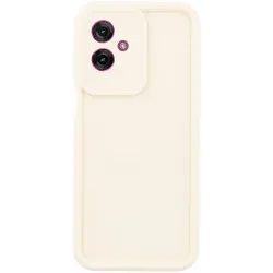 Phonesta Grooved Silicone Back Cover hoesje voor Motorola Moto G55 - Beige