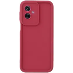 Phonesta Grooved Silicone Back Cover hoesje voor Motorola Moto G55 - Rood