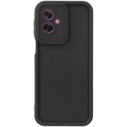 Phonesta Grooved Silicone Back Cover hoesje voor Motorola Moto G55 - Zwart