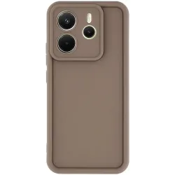 Phonesta Grooved Silicone Back Cover hoesje voor Xiaomi Redmi Note 14 4G - Bruin