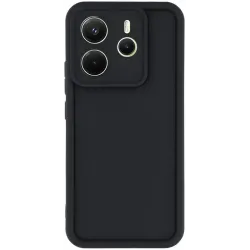 Phonesta Grooved Silicone Back Cover hoesje voor Xiaomi Redmi Note 14 4G - Zwart