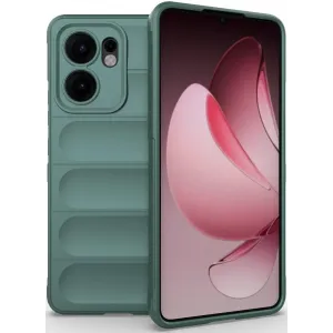Phonesta GripShell Silicone Back Cover hoesje voor Oppo Reno13 F 4G/5G / Reno13 FS 5G - Donkergroen