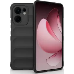Phonesta GripShell Silicone Back Cover hoesje voor Oppo Reno13 F 4G/5G / Reno13 FS 5G - Zwart