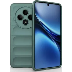 Phonesta GripShell Silicone Back Cover hoesje voor Oppo Reno12 F/Reno12 FS - Donkergroen
