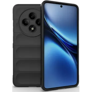 Phonesta GripShell Silicone Back Cover hoesje voor Oppo Reno12 F/Reno12 FS - Zwart