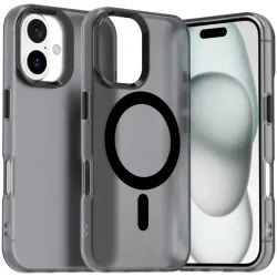 Phonesta HardFrost Back Cover hoesje met MagSafe voor Apple iPhone 16 Plus - Mat Zwart